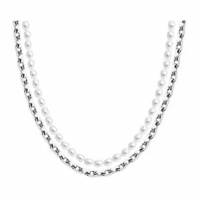 Колье с жемчугом из серебра с позолотой